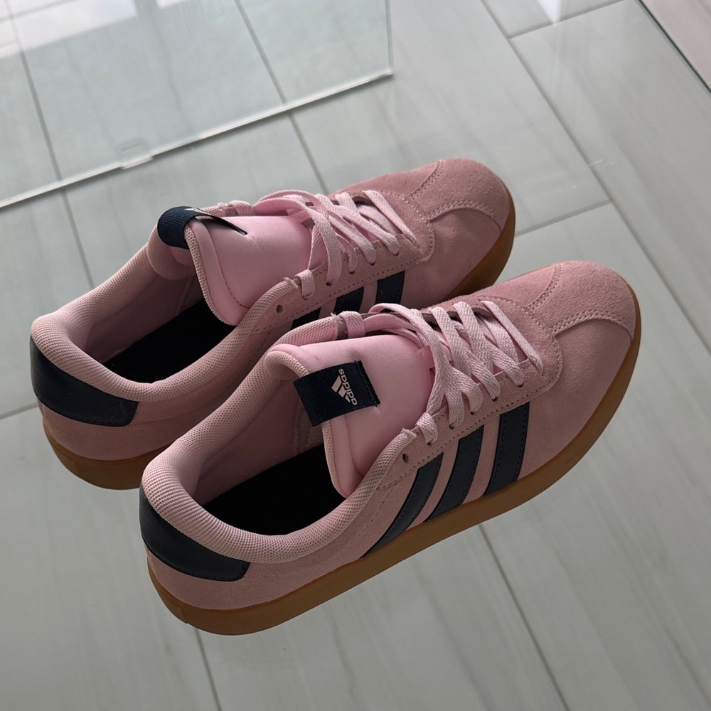 Adidas Women's Pink and Black Sneakers